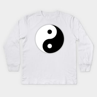 Black and white yin and yang Kids Long Sleeve T-Shirt